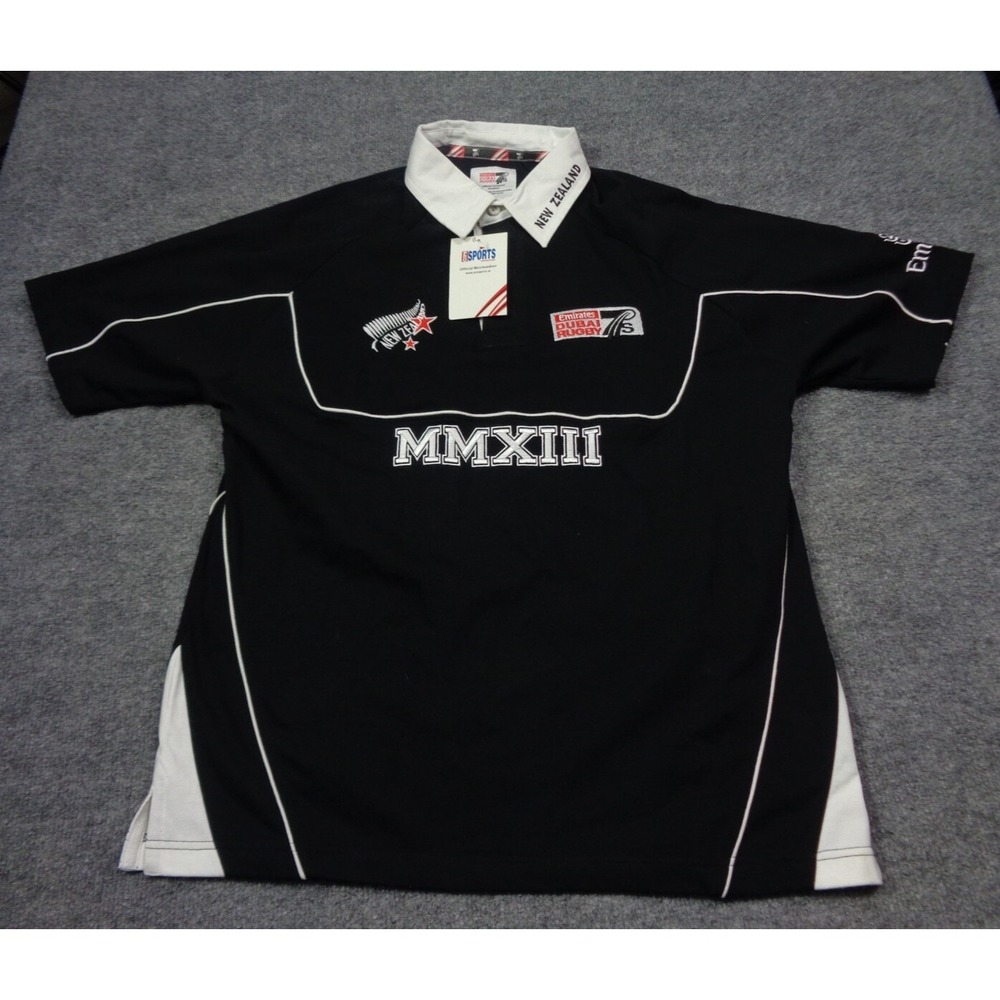 Dubai Rugby Sevens Polo Shirt Mens L Black New Zealand Embroidered Emirates - Picture 2 of 11